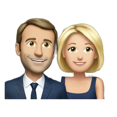 Emanuel macron avec marine lepen sticker