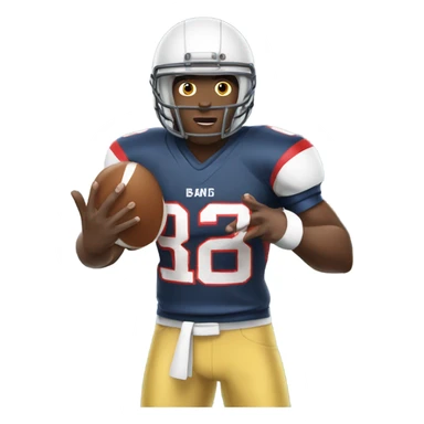 an american football player with an omelette sticker