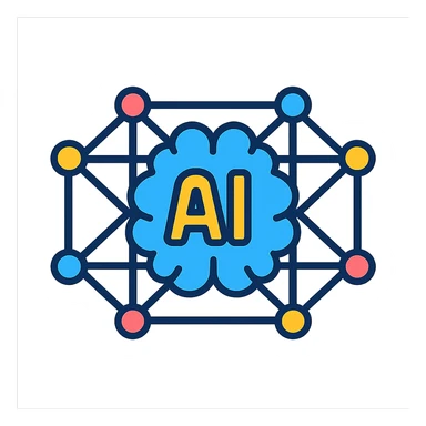 artificial intelligence, neural network, abstract, colorful connections, minimal background sticker