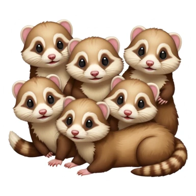 Ferret family of 5  sticker