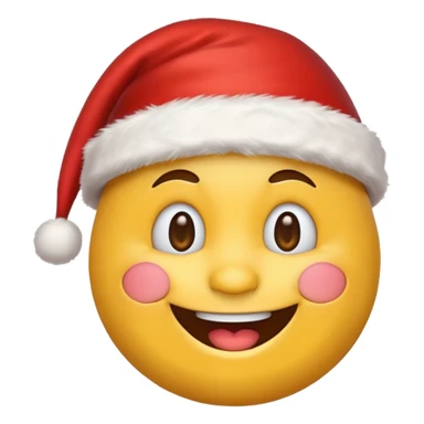 Smiling emoji with santa hat on sticker