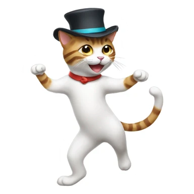 Dancing cat with hat sticker