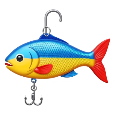 small fish fake bait fishing sticker