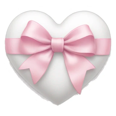 white heart with light pink ribbon bow sticker