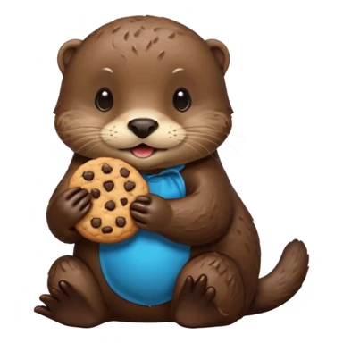 otter eating a cookie sticker