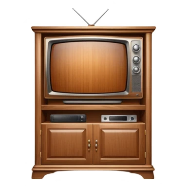 modern tv with news channel on it standing on a super luxurious wooden cupboard sticker