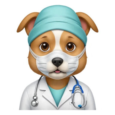 doctor dog Wearing Medical Mask sticker