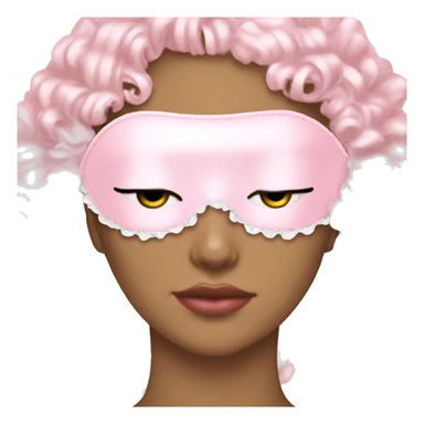 Light pink Frilly satin sleep mask  sticker