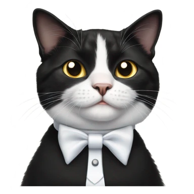 tuxedo cat with nametag saying 'MARLEY MOO' sticker
