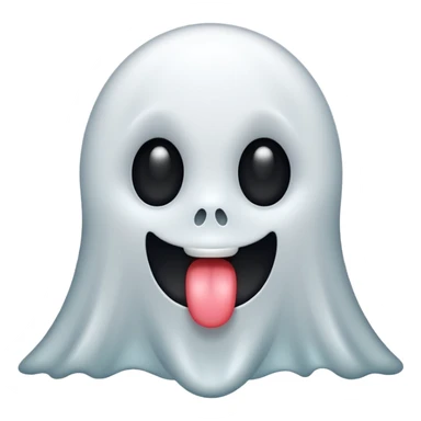 Ghost sticking its tongue out  sticker