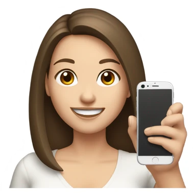 Brunette white Girl taking selfie with her phone sticker