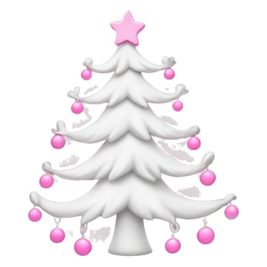 White Christmas tree with pink decorations  sticker