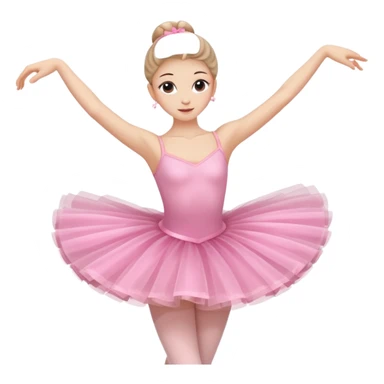A graceful ballerina in a pink tutu, spinning lightly with arms curved elegantly.
 sticker