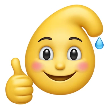 iPhone smile emoji with single tear drop; add thumbs up sticker