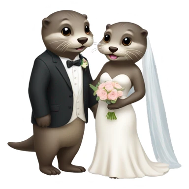 otters getting married sticker