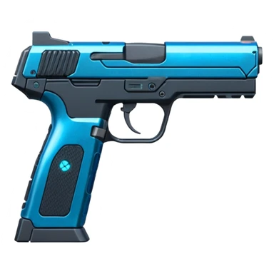 the image is the icon for a videogame  item. futuristic cyberpunk -ready to equip- it is master craftsmanship [ unequipped item ]
It is a magsec4 pistol with a mini-holo - neatly staged 3/4 profile view sticker
