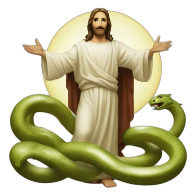 Jesus defeats the serpent sticker