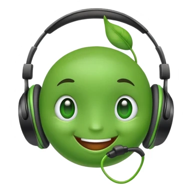 smiling green pea with headphones sticker