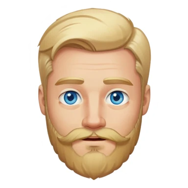 blond man with beard and eyes squinting sticker