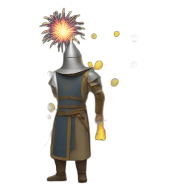 medieval Pyrotechnician seeing some fireworks go off sticker