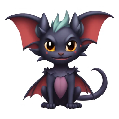  Kawaii Edgy Cool Vampiric Beautiful Noivern-Nargacuga-Litten with big Bat Ears full body sticker