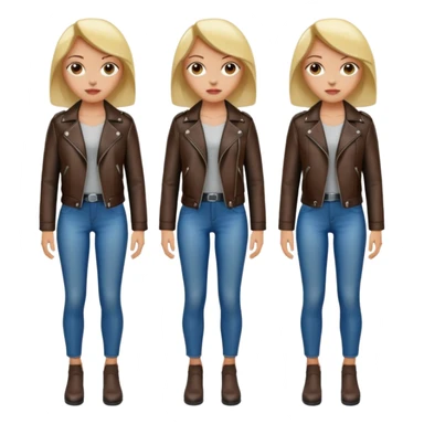 Women in leather jocket, full body, different color, close up sticker