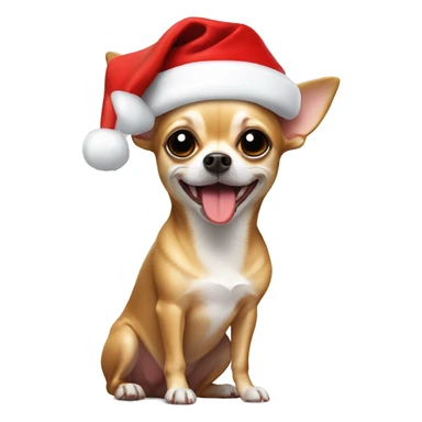 Chihuahua with santa Claus hat sticker