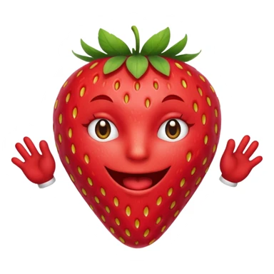 Strawberry face with jazzhands sticker