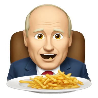 Vladimir Poutine qui mange une poutine   sticker