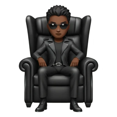 Matrix trinity black leather full body sit on a leather armchair sticker