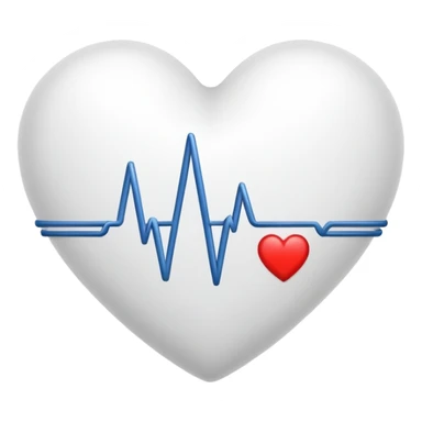 Cœur blanc avec lignes ECG intégrées sticker