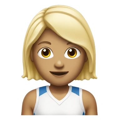 Tennis player with cake white skin blonde hair sticker