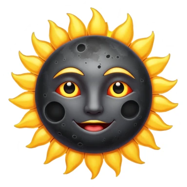 Eclipse – Dark moon covering sun, glowing corona sticker