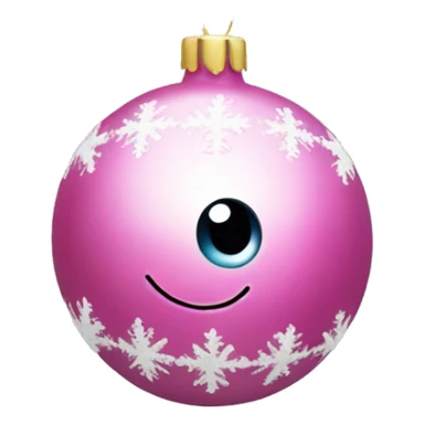 Pink ornaments on Christmas tree sticker
