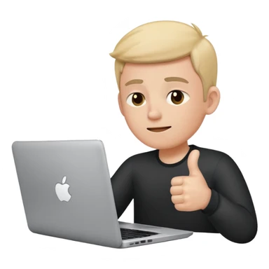 Create a 5 Emojis of my day and write a sentence about it... I am A Man...and i am techie and being tired and sleepy with a Laptop in front... sticker