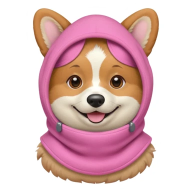 Corgie in Pink balaklava sticker