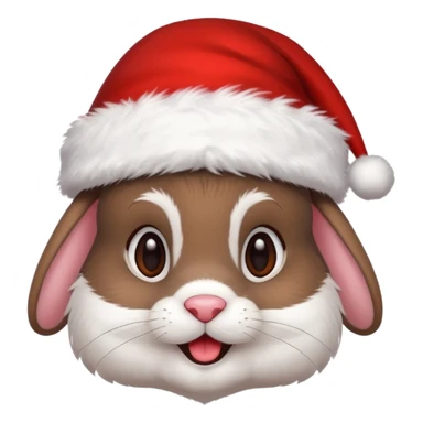 Brunette rabbit christmas sticker