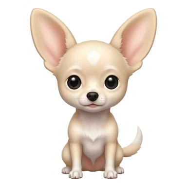 white Chihuahua with black dots. Big ears and big eyes. Full body sticker