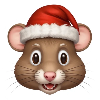Crazy rat with Christmas hats sticker