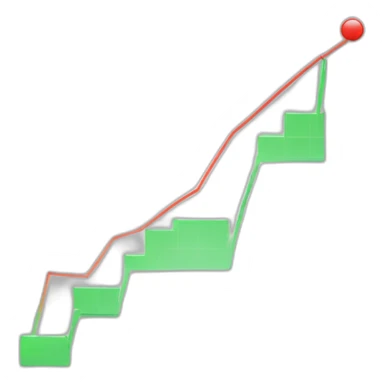 ascending graph with alerts sticker