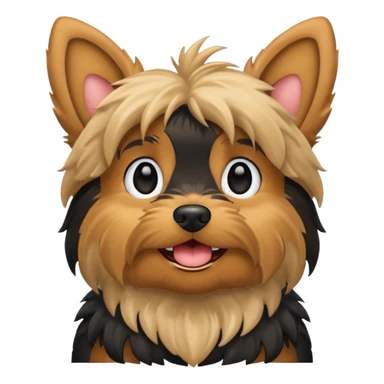 yorkie with ears happy sticker