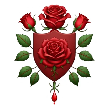 brasão sangrando medieval rosa de sangue vermelha sticker