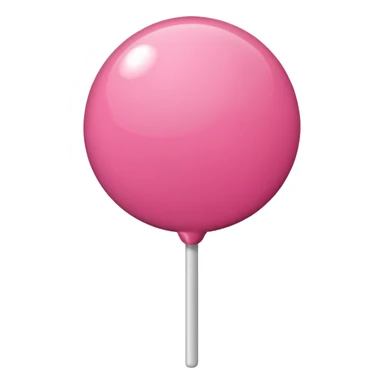 a spherical monochromatic pink lollipop sticker