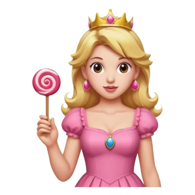Princess peach with a lollipop sticker