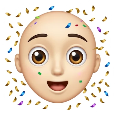 excited face with wide eyes and confetti sticker