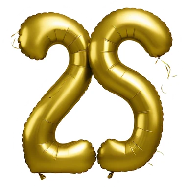 The number 30 as Gold foil balloons sticker