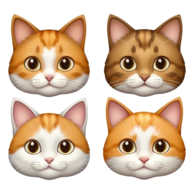 3 small cats different colours including brown tabby and white, light patchy calico, and ginger and white sticker