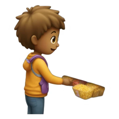 A child buying sweets sticker