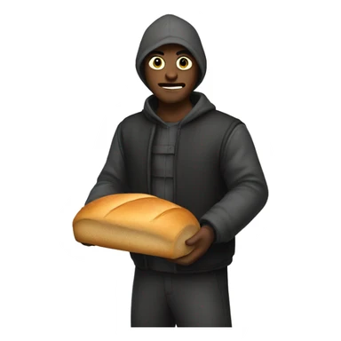a thief with bread sticker