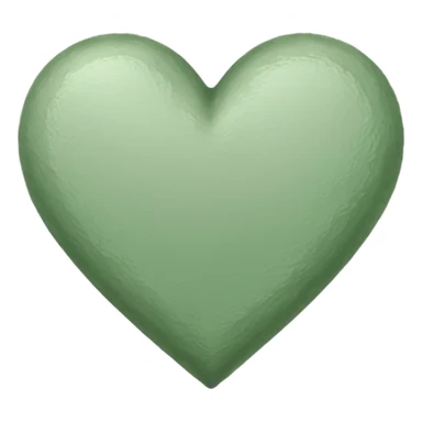 sage green heart, hand drawn, sketched sticker